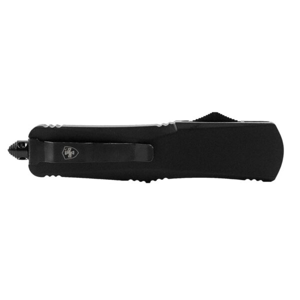 Templar Knife Small Black Rubber Knife 2-3/4" OTF Dagger Blade Semi Serrated Black - Precision Shot Firearms