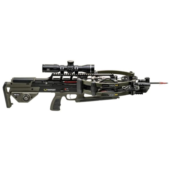 Tenpoint TRX515 Reverse Draw Crossbow ACUslide MAXX EVO-X Elite Black Scope Moss Green - Precision Shot Firearms