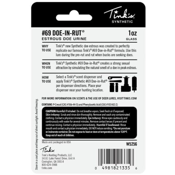 Tinks #69 Doe-In-Rut Synthetic 1oz Glass Bottle - Precision Shot Firearms