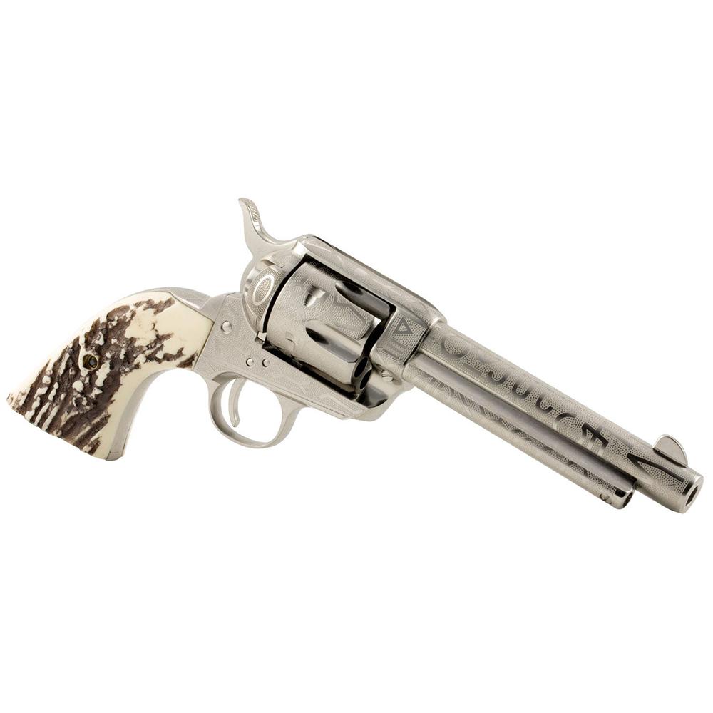 Taylor & Co 1873 Cattle Brand Engraved Handgun .357 Mag 6rd Capacity 5.5" Barrel Stag Grip - Precision Shot Firearms