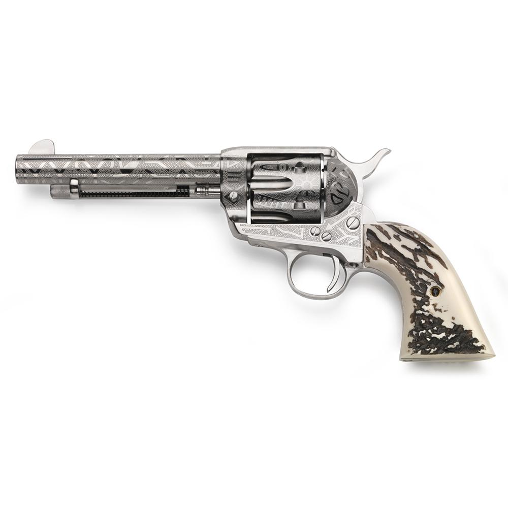 Taylor & Co 1873 Cattle Brand Engraved Handgun .357 Mag 6rd Capacity 5.5" Barrel Stag Grip - Precision Shot Firearms