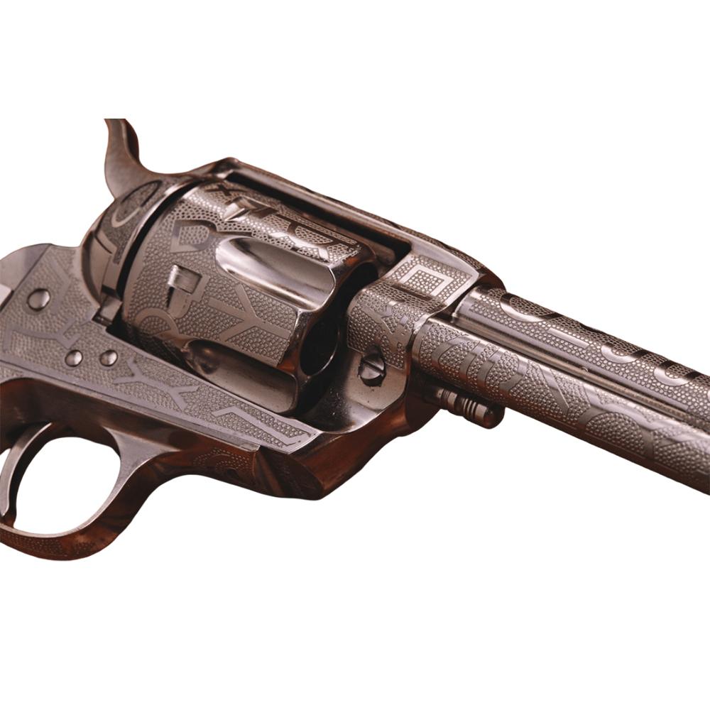 Taylor & Co 1873 Cattle Brand Engraved Handgun .357 Mag 6rd Capacity 5.5" Barrel Stag Grip - Precision Shot Firearms