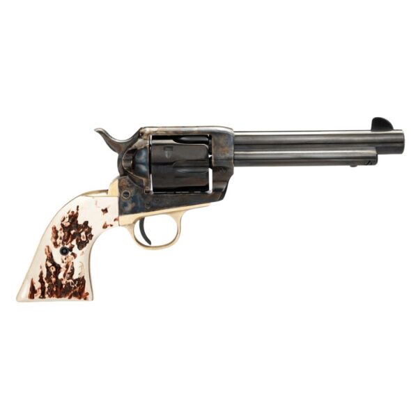 Taylor & Company 1873 Stag Grip Handgun .45 Colt 6rd Capacity 4.75" Blued Barrel Stag Grip Case Hardened - Precision Shot Firearms