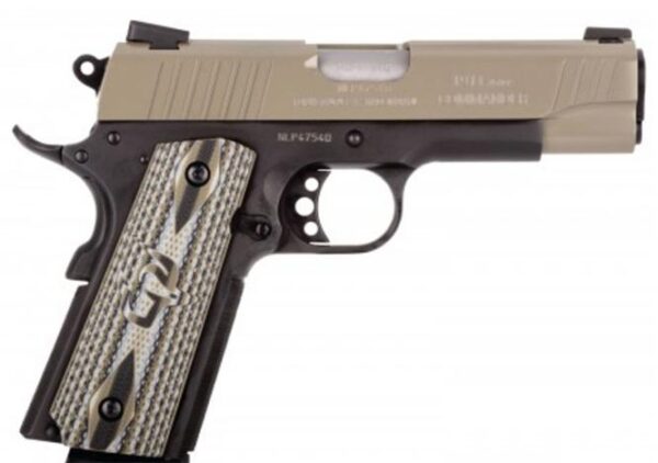 Taurus PT1911 Commander Cerakote Mill Spec Sand .45 ACP 8rd Magazine 4.20" Barrel VZ Grip - Precision Shot Firearms