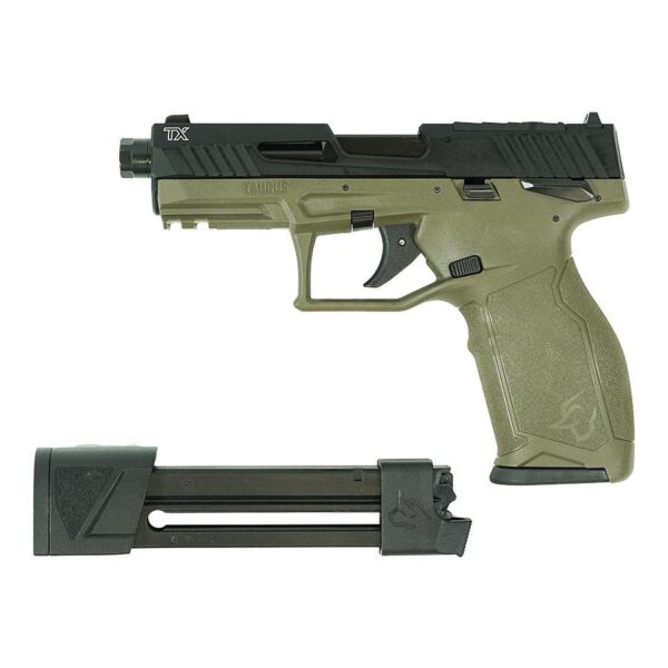 Taurus TX22 Handgun .22 LR 16&22rd Magazines 4.6" Barrel Black Slide/ODG Frame T.O.R.O. - Precision Shot Firearms