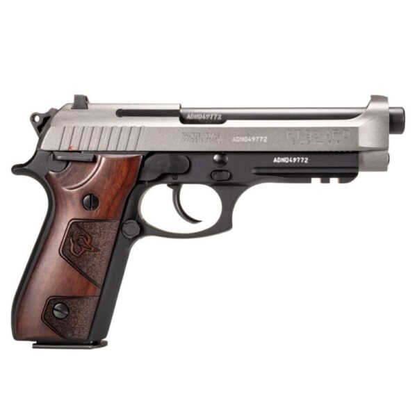 Taurus PT92 Handgun 9mm Luger 17rd Magazines (2) 5" Barrel Black Silver with Wood Grips - Precision Shot Firearms