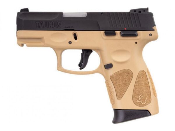 Taurus G2C Handgun 9mm Luger 12rd Magazine 3.2" Barrel Black Slide/Tan Grip - Precision Shot Firearms
