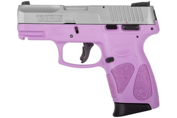 Taurus GC2 Handgun 9mm Luger 12rd Magazine 3.2" Barrel Stainless Steel SlideLight Purple Grip - Precision Shot Firearms