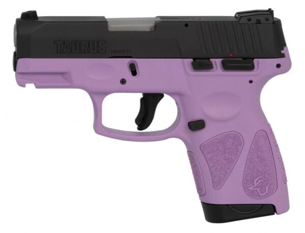 Taurus G2S Handgun 9mm Luger 7rd Magazines 3.2" Barrel Black Slide/Light Purple Grip - Precision Shot Firearms