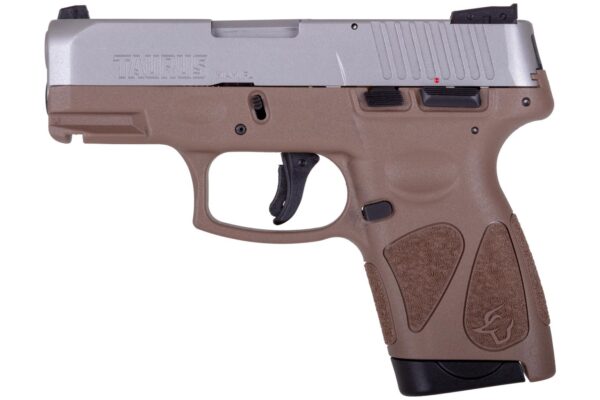 Taurus G2S Handgun 9mm Luger 7rd Magazines 3.2" Barrel Stainless Slide/Brown Grip - Precision Shot Firearms