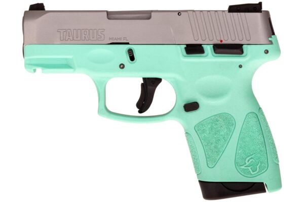 Taurus G2S Handgun 9mm Luger 7rd Magazines 3.2" Barrel Stainless Slide/Cyan Grip - Precision Shot Firearms
