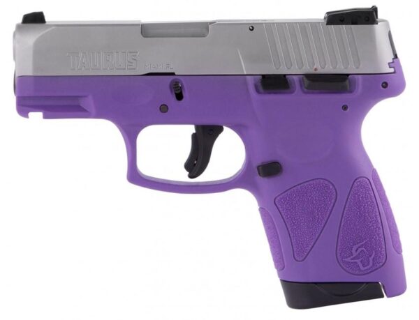 Taurus G2S Handgun 9mm Luger 7rd Magazines 3.2" Barrel Stainless Slide/Dark Purple Grip - Precision Shot Firearms