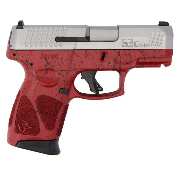 Taurus G3C Handgun 9mm 3 12/rd Magazines 3.2" Barrel Red Splatter Black Stainless Steel - Precision Shot Firearms