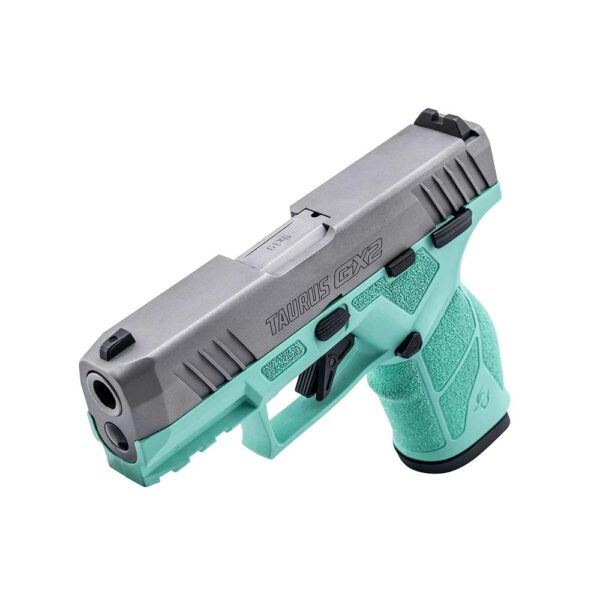 Taurus GX2 Handgun 9mm Luger 10rd Magazines (2) 3.38" Barrel Cyan Frame/Stainless Slide - Precision Shot Firearms