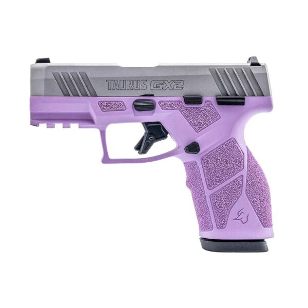 Taurus GX2 Handgun 9mm Luger 10rd Magazines (2) 3.38" Barrel Light Purple Frame/Stainless Slide - Precision Shot Firearms