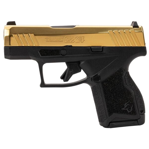 Taurus GX4 Handgun 9mm Luger 11rd (1) & 13rd (1) Magazines 3" Barrel Gold Slide and Black - Precision Shot Firearms