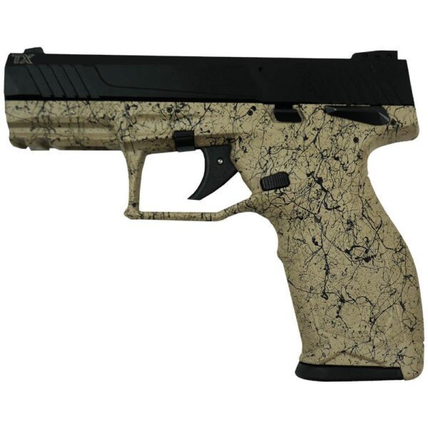 Taurus TX22 Handgun 22LR 16rd Magazines (2) 4" Barrel Black Slide FDE Frame with Black Splatter - Precision Shot Firearms