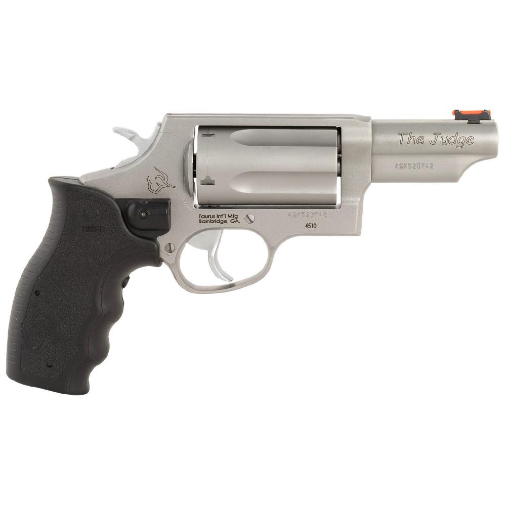 Taurus Judge Compact Handgun .45 Colt/.410 ga 5rd Capacity 3" Barrel Stainless with Black Grip with Laser - Precision Shot Firearms