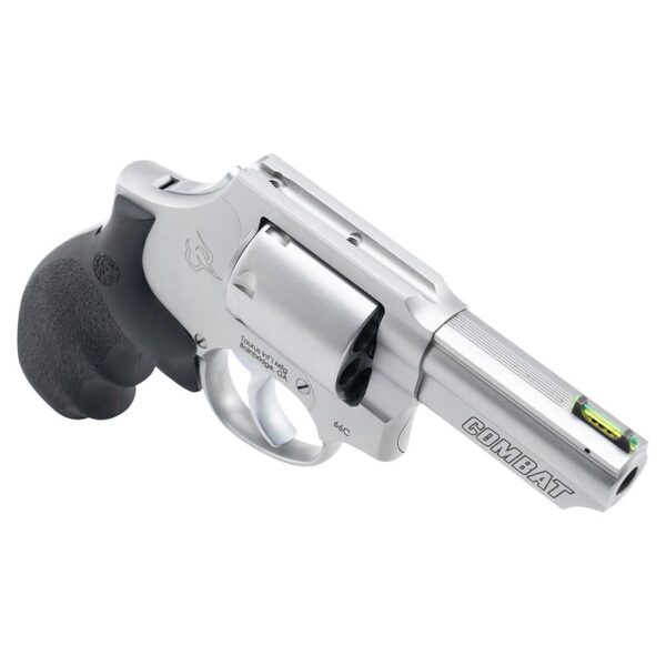 Taurus 66 Combat Handgun .357 Mag 7rd Capacity 3" Stainless Barrel Matte Frame w/Hogue Grip Front Fiber Optic Sight - Precision Shot Firearms