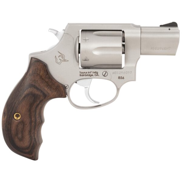 Taurus 856 Handgun .38 Spl 6rd Capacity 2" Barrel Matte Stainless Steel Finish Smooth Walnut Grips - Precision Shot Firearms