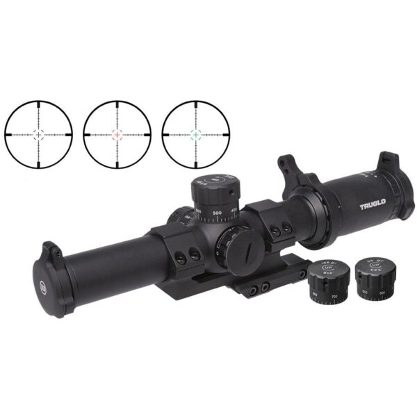 Truglo Tru-Brite 30 SeriesTactical Rifle Scope 1-6x24mm 30mm SFP IR Power Ring Duplex Mil-Dot Illum Black - Precision Shot Firearms
