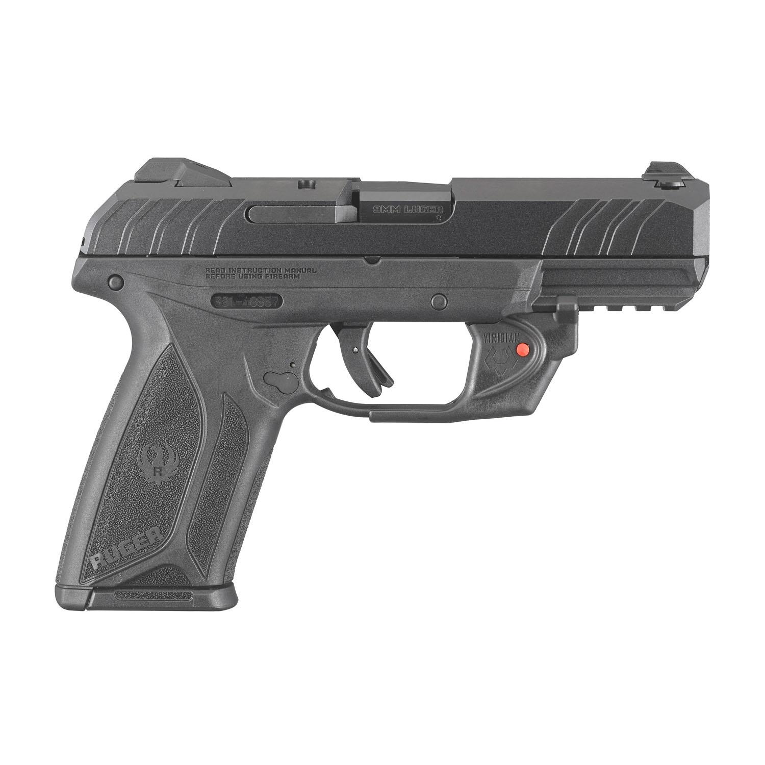 Ruger Security w/Viridian Laser Handgun 9mm Luger 15rd Magazines(2) 4" Barrel Black - Precision Shot Firearms