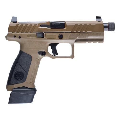 Beretta APX-A1 Full Tactical FDE Handgun 9mm Luger 21rd Magazines(3) 4.8" Threaded Barrel Optic Ready - Precision Shot Firearms