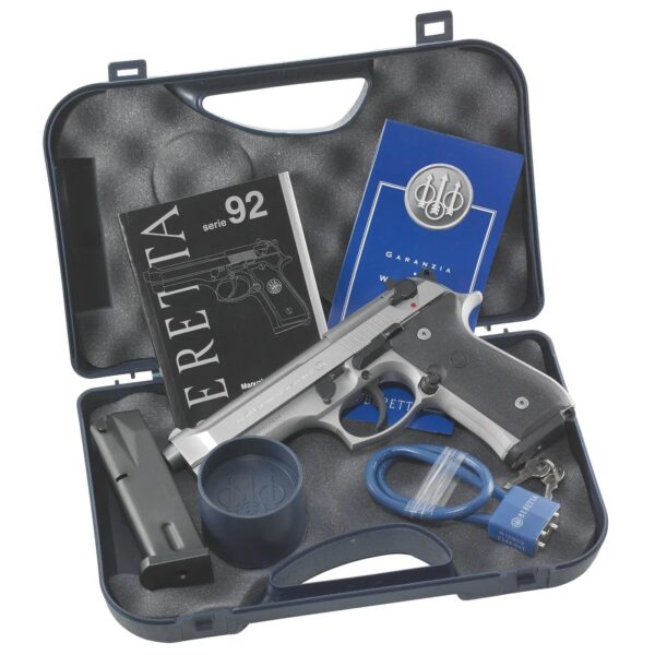 Beretta 92FS INOX Handgun 9mm Luger 15rd Magazines(3) 4.9" Barrel - Precision Shot Firearms