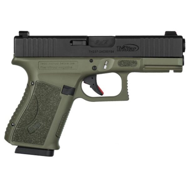 Tristar APOC Handgun 9mm Luger 15rd Magazine 4" Barrel Fiber Optic Sights OD Green/Black - Precision Shot Firearms