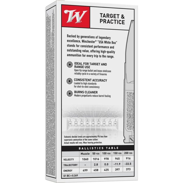 Winchester USA Rifle Ammunition .300 AAC Blackout 200 gr. FMJOT 1060 fps 20/ct - Precision Shot Firearms