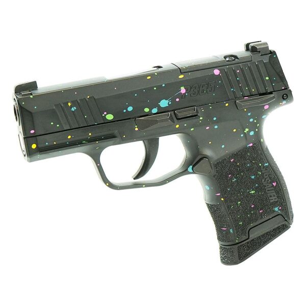 Sig Sauer "Multi-Color Paint Splatter" P365 Optic Ready Handgun 9mm Luger 10rd Magazines(2) 3.1" Barrel X-RAY 3 Sights Manual Safety - Precision Shot Firearms