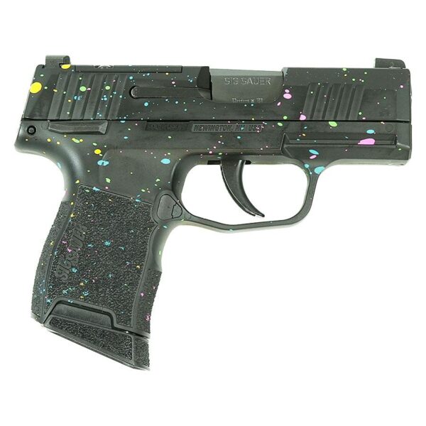 Sig Sauer "Multi-Color Paint Splatter" P365 Optic Ready Handgun 9mm Luger 10rd Magazines(2) 3.1" Barrel X-RAY 3 Sights Manual Safety - Precision Shot Firearms
