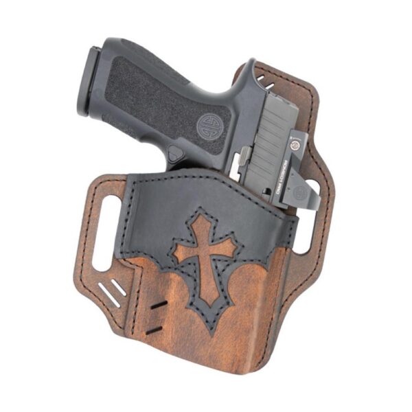 Versacarry Arc Angel OWB Holster Size 1 Full Size/Compact Brown with Black RH - Precision Shot Firearms