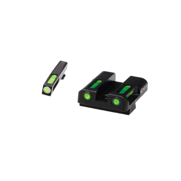 HIVIZ LiteWave H3 sight Green LitePipe/White front ring fits Glock Models Chambered in 9mm Luger 40 S&W and .357 Sig - Precision Shot Firearms