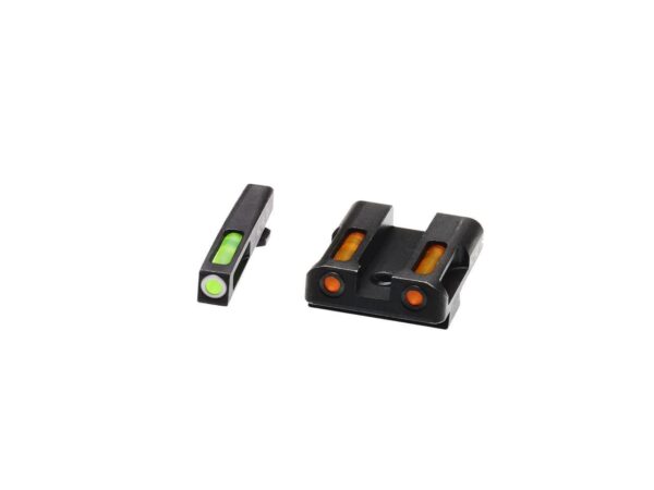 HIVIZ LiteWave H3 sight Orange/Green LitePipe/White front ring fits Glock Models Chambered in 9mm Luger 40 S&W and .357 Sig - Precision Shot Firearms