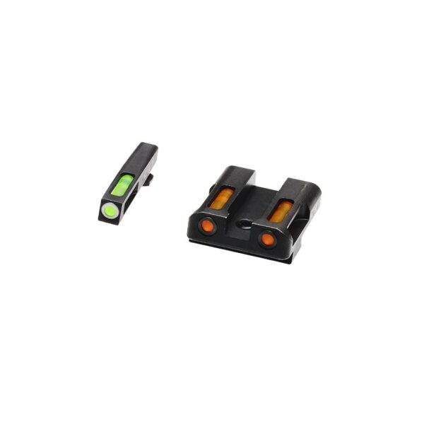 HIVIZ LiteWave H3 sight orange/Green Litepipes w/White front ring Glock models chambered in 45 ACP 45 Gap and 10mm - Precision Shot Firearms
