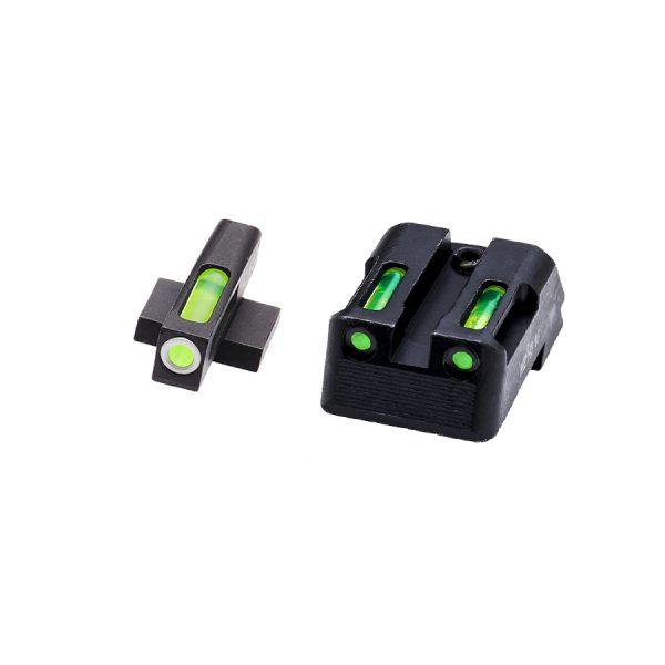HIVIZ LiteWave H3 sight Green LitePipe w/White front ring Fits Kimber 1911 models - Precision Shot Firearms