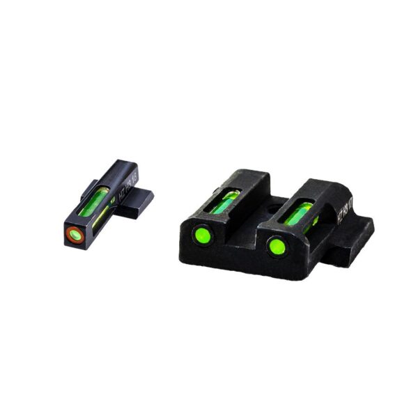 HIVIZ LiteWave H3 sight Green LitePipe/Orange front ring fits S&W Shield models - Precision Shot Firearms