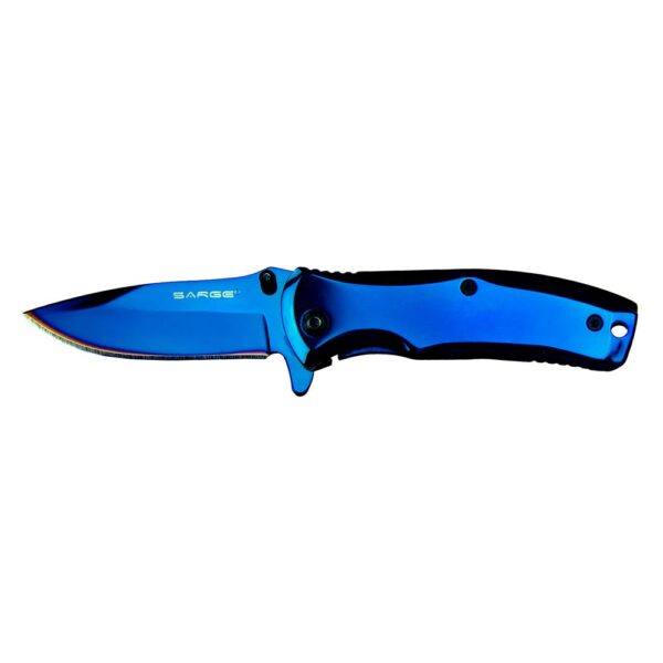 Sarge Knives Phase Folding Knife 2-1/2" Drop Point Blade Blue Tin - Precision Shot Firearms