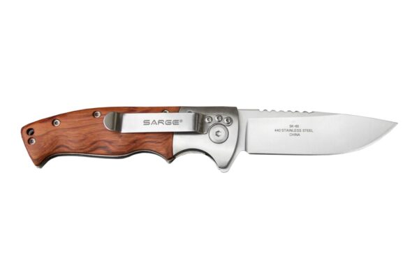 Sarge Knives Flash - Wooden Swift Assisted Folding Knife - 7-3/4" Overall Length - Precision Shot Firearms
