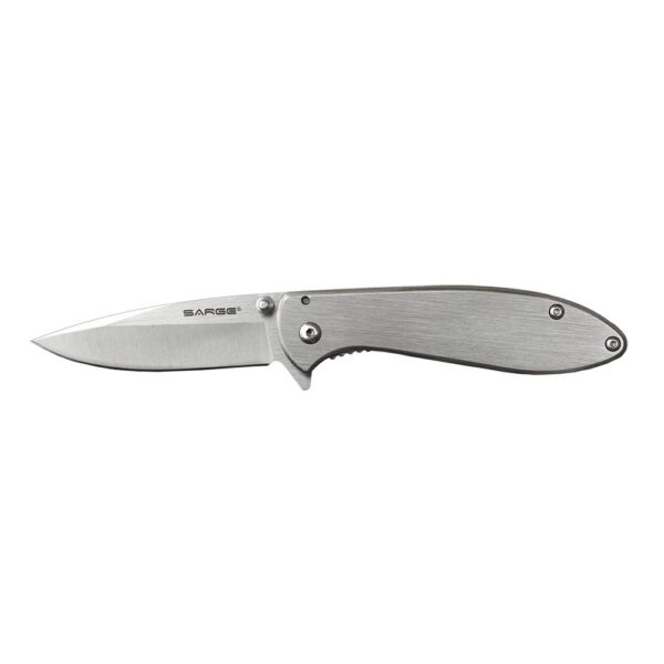 Sarge Knives Hawk Swift Assist Folder Knife 3-1/8" Clip Point Blade Chrome - Precision Shot Firearms