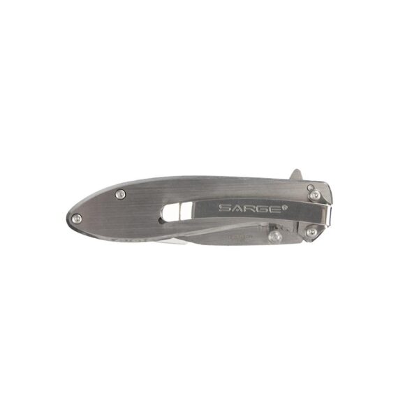 Sarge Knives Hawk Swift Assist Folder Knife 3-1/8" Clip Point Blade Chrome - Precision Shot Firearms
