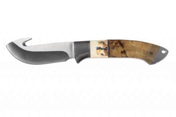 Sarge Knives Terrain Fixed Blade Knife 3-1/2" Gut Hook Wood & Stag - Precision Shot Firearms