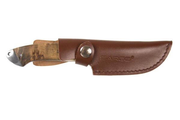 Sarge Knives Terrain Fixed Blade Knife 3-1/2" Gut Hook Wood & Stag - Precision Shot Firearms