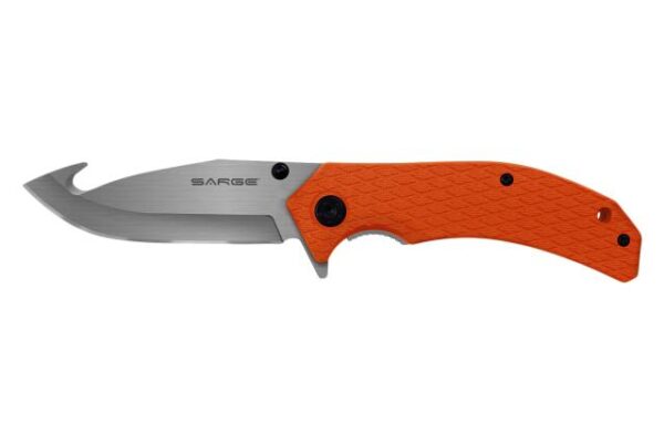 Sarge Knives Adrenaline Spring Assist Folding Knife 3-1/2" Gut Hook Blade Orange - Precision Shot Firearms