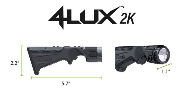 Viridian 4LUX 2K Angled Foregrip with Integrated Tactical Light and SAFECharge 2060 Lumens - Precision Shot Firearms