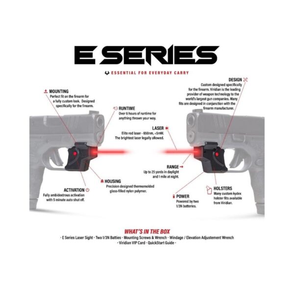 Viridian E Series Red Laser Black S&W Shield w/ Kydex Holster IWB RH - Precision Shot Firearms