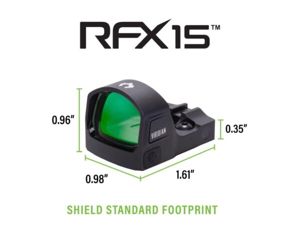 Viridian RFX15 1x17 Micro Green Dot Reflex Sight - SHIELD Mounting pattern INSTANT-ON - Precision Shot Firearms