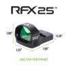 Viridian RFX25 1x20 Micro Green Dot Reflex Sight - DOCTER Mounting pattern INSTANT-ON - Precision Shot Firearms