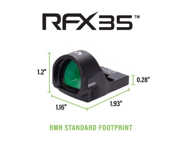 Viridian RFX35 1x22 Micro Green Dot Reflex Sight - RMR Mounting Pattern INSTANT-ON - Precision Shot Firearms